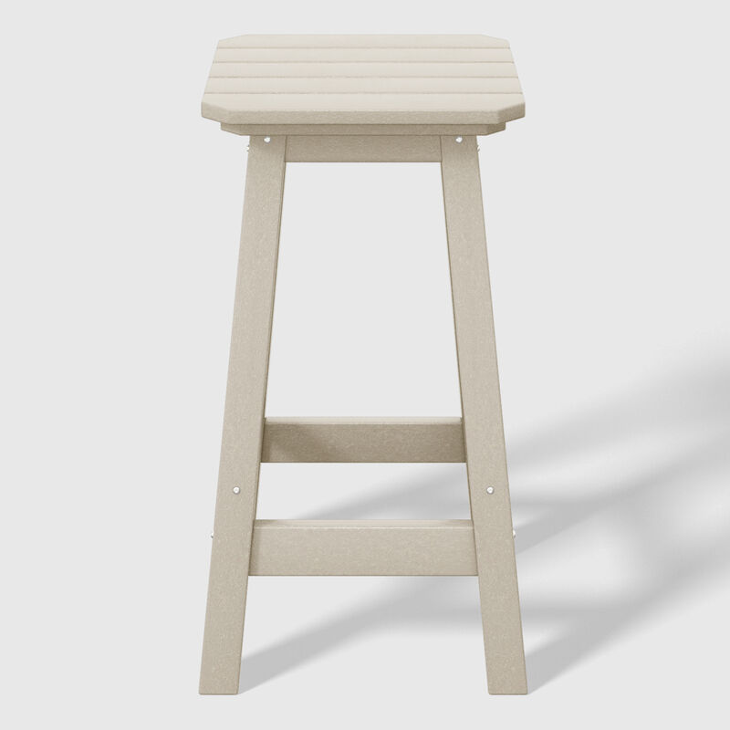 WestinTrends 24" HDPE Outdoor Patio Counter High Backless Square Bar Stools Set of Three