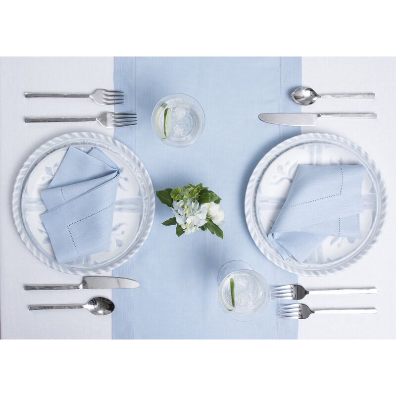 Solino Home 100% Pure Linen Table Runner | Classic Hemstitch for Thanksgiving, Christmas