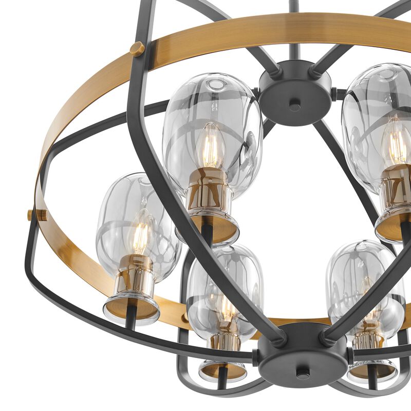 Opia Chandelier Black and Gold Metal 8 Lights