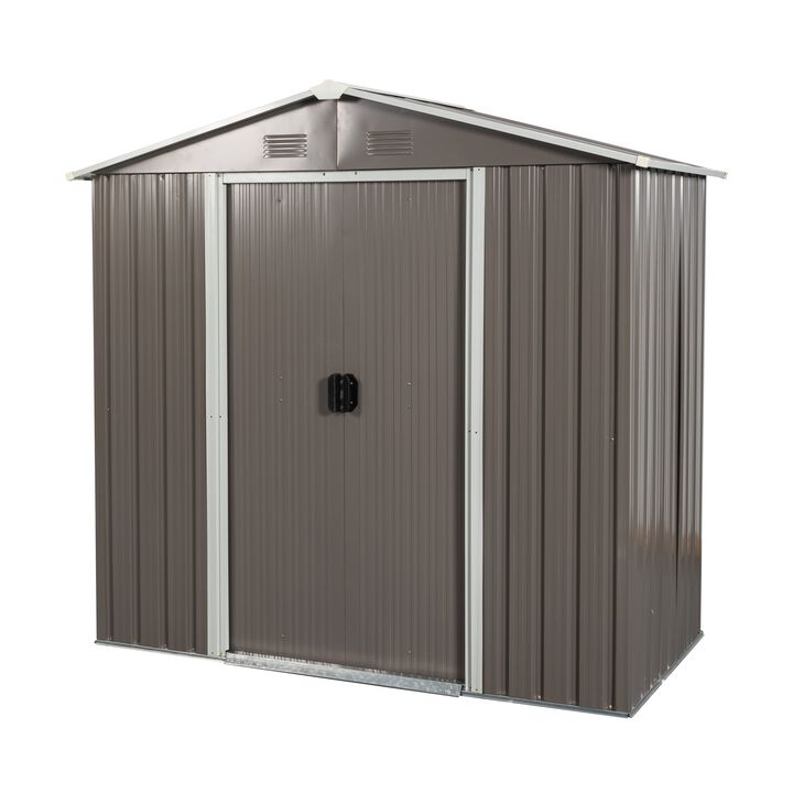 MONDAWE 8 ft. W x 4 ft. D Outdoor Metal Storage Shed with Double Door and 4 Vents 32 sq. ft.