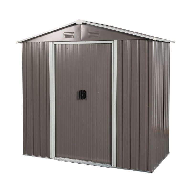 MONDAWE 8 ft. W x 4 ft. D Outdoor Metal Storage Shed with Double Door and 4 Vents 32 sq. ft.