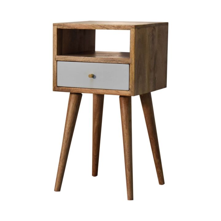 Mini Sky Blue Hand Painted  Solid Wood 1 Drawer Nightstand