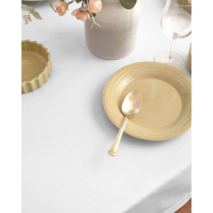 Solino Home Cotton Linen Plain Tablecloth | Dru for Thanksgiving, Christmas