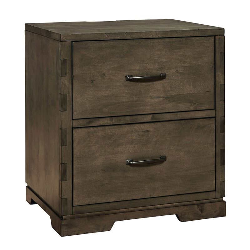 Westwood Design Dovetail 2-Drawer Contemporary Wood Nightstand In Graphite Gray