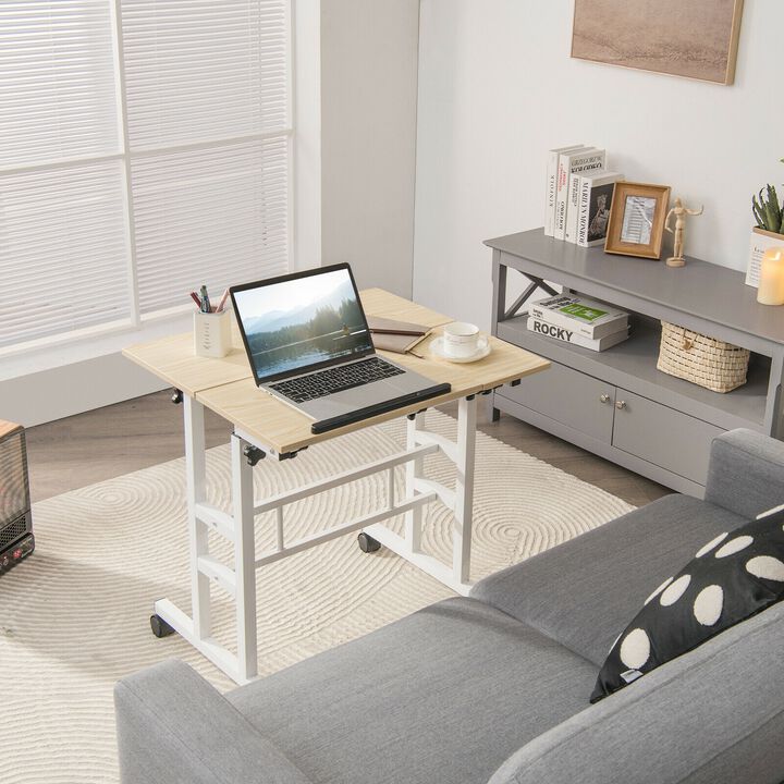 Mobile Standing up Desk Adjustable Computer Desk Tilting Workstation
