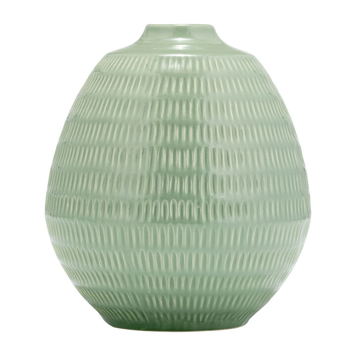 7" Stripe Oval Vase