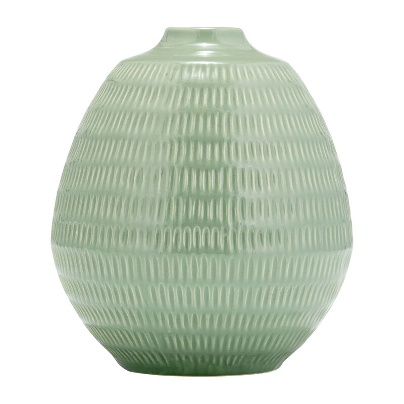 7" Stripe Oval Vase