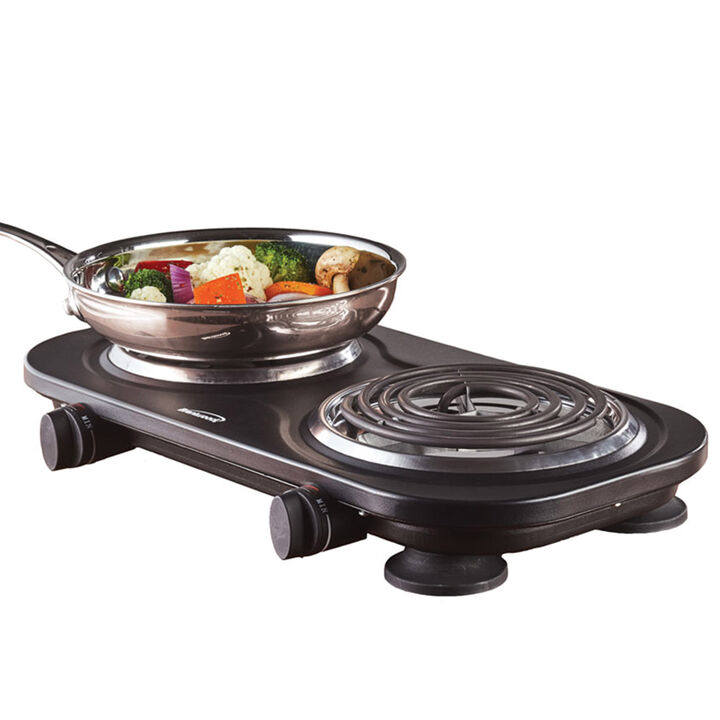 Brentwood Electric 1500W Double Burner - Black