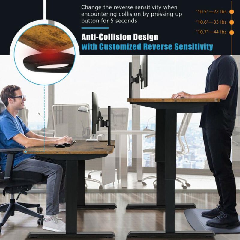 Costway 48-inch Electric Height Adjustable Standing Desk with USB Port