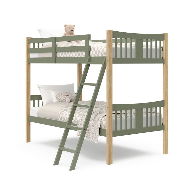 Storkcraft Caribou Twin-over-Twin Bunk Bed (Olive with Natural)