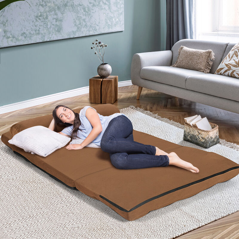 6-Position Foldable Floor Sofa Bed with Detachable Cloth Cover