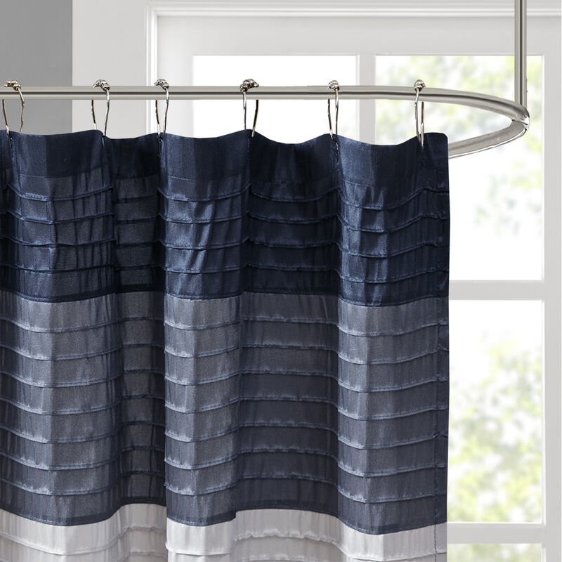 Gracie Mills Nixon Faux Silky Lightweight Shower Curtain