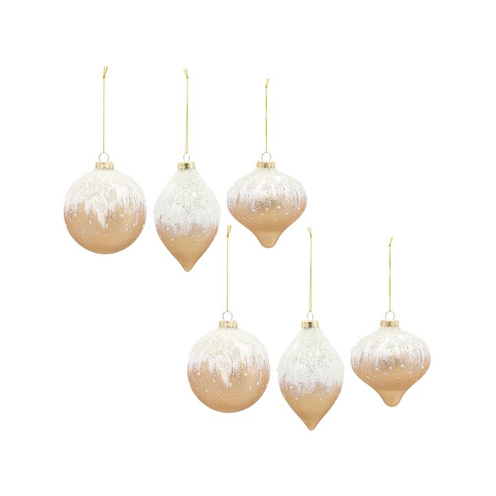Ornament (Set of 6) 5"H, 5"H, 5.75"H Glass