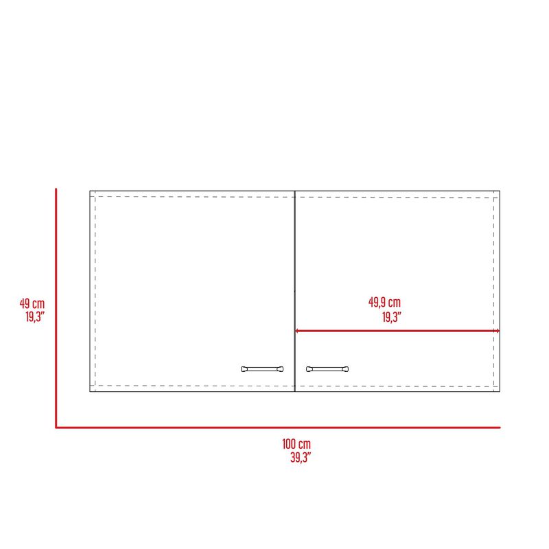 Salento Wall Double Door Cabinet, Two Shelves, White - Kitchen