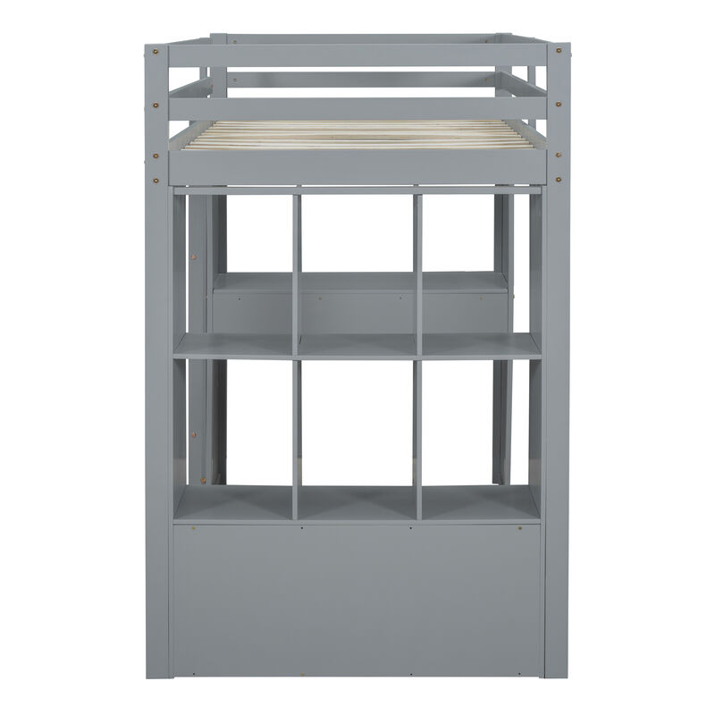 Merax Storage Loft Bed with Writing Desk
