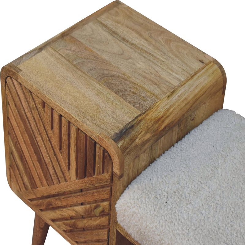 Artisan Furniture Boucle Carved Solid Wood 1 Door  Telephone Table