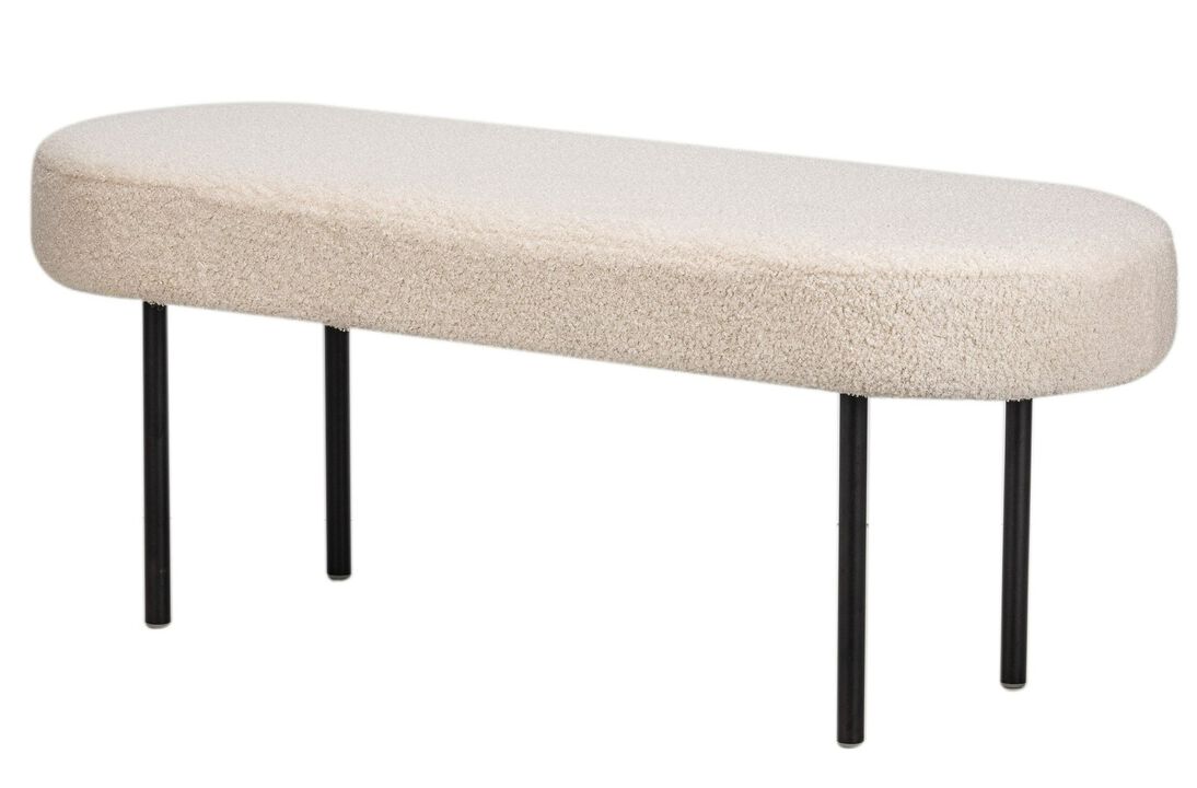 Scandinavian Design Bench with Metal Legs