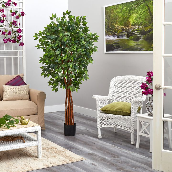 Hivvago 5.5 Feet Super DeluxeNatural Trunk Ficus Artificial Tree with