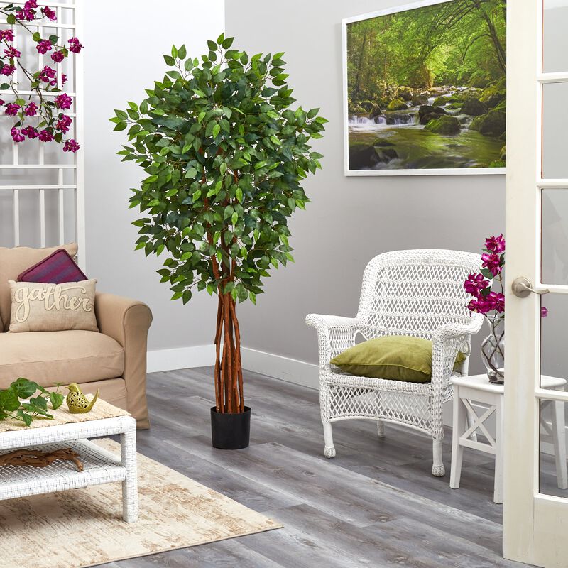 Hivvago 5.5 Feet Super DeluxeNatural Trunk Ficus Artificial Tree with