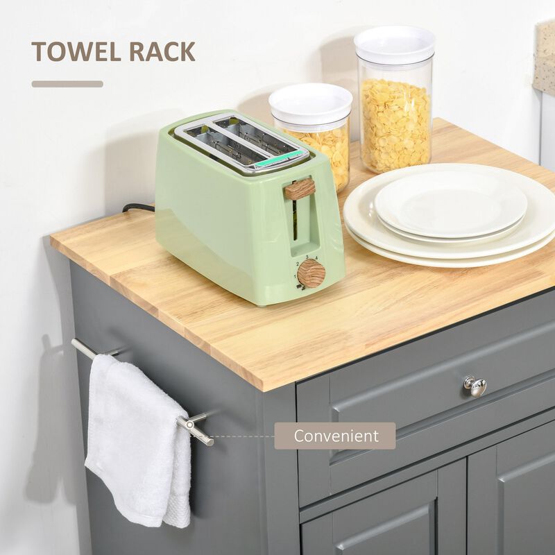 Gray Kitchen Helper: Rolling Cart with Drawer and Towel Racks