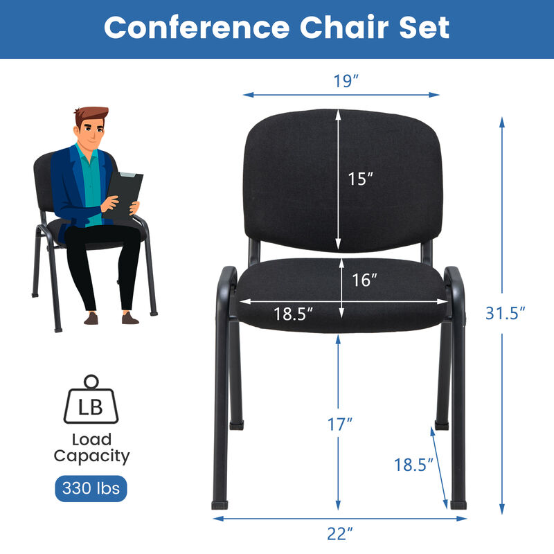 Costway Set of 5 Conference Chair Elegant Design Office Guest Reception