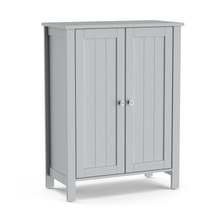 Hivvago 2-Door Bathroom Floor Storage Cabinet with Adjustable Shelf