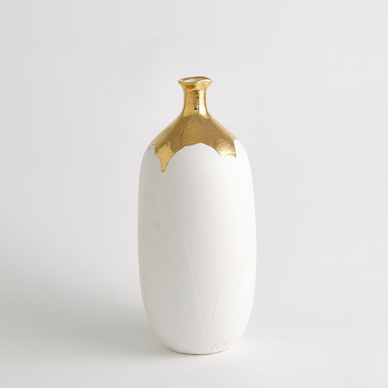 Large Dipped Golden Crackle Vase