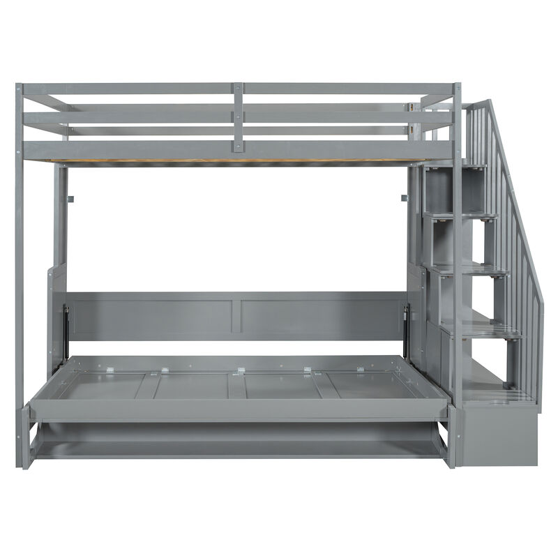 Merax Murphy Bed Loft Bed with Ample Storage