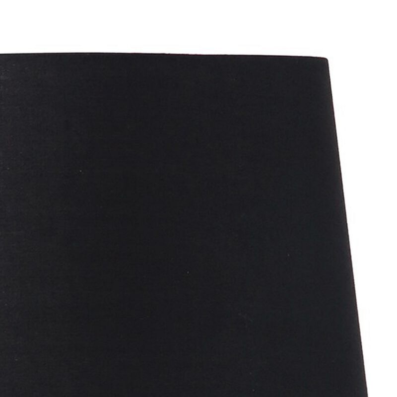 Table Lamp with Tripod Metal Base, Black and Gold-Benzara