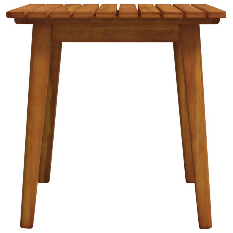 3pc Outdoor Tea Table Set, 2 Chair, Slatted Solid Brown Acacia Wood - Benzara