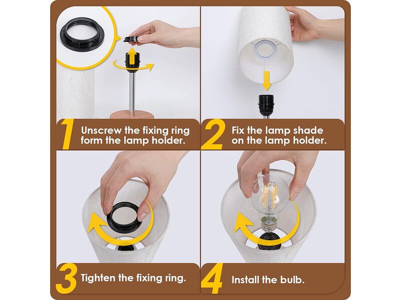 Bedside Table Lamp with USB Port - Touch Control