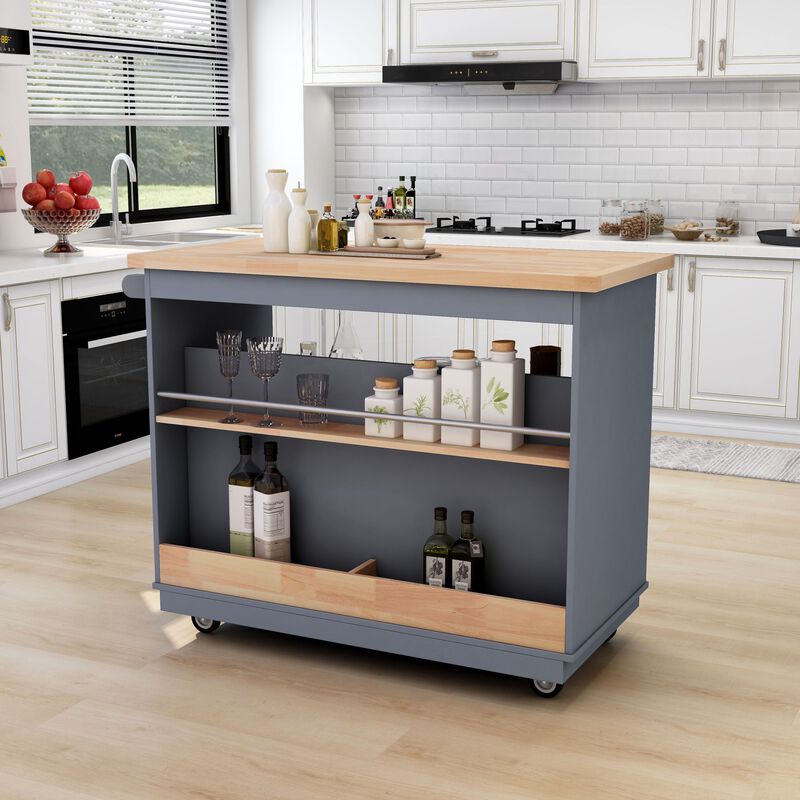 Merax Classic Two-sided Kitchen island Cart on Wheels