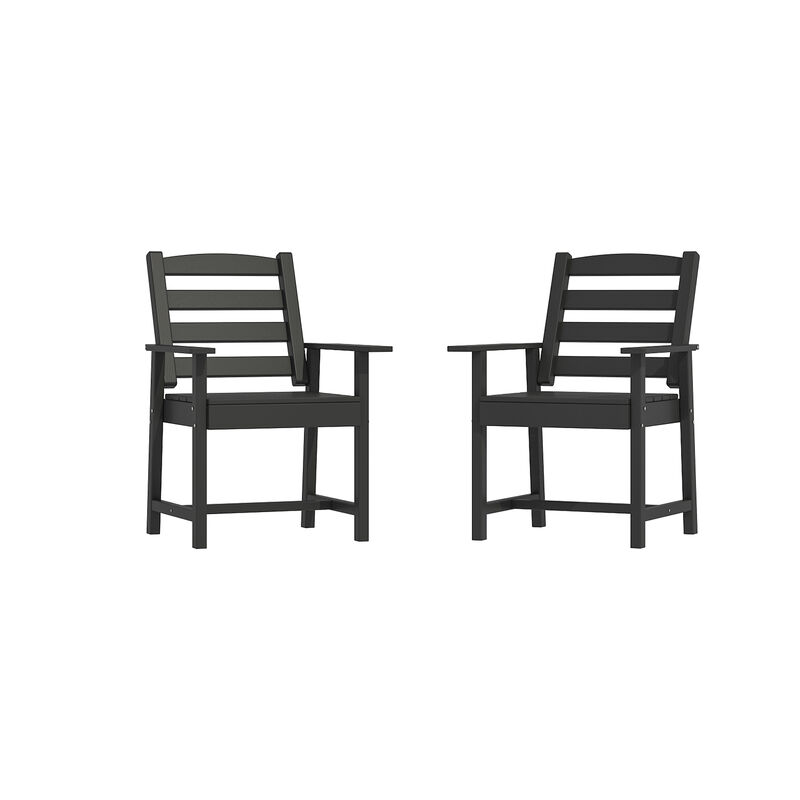 FUFU&GAGA Patio Dining Chair with Armrests, Waterproof, UV Resistant (Pack of 2) (23.6" W x 18.9" D x 33.5" H),Grey
