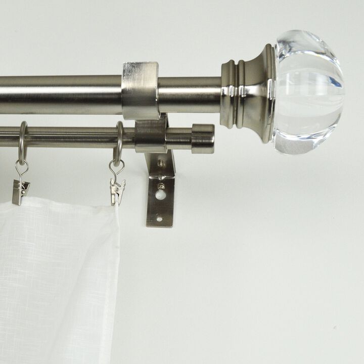 Imperial Regal Double Curtain Rod Set, Adjustable Length from 72" to 144"