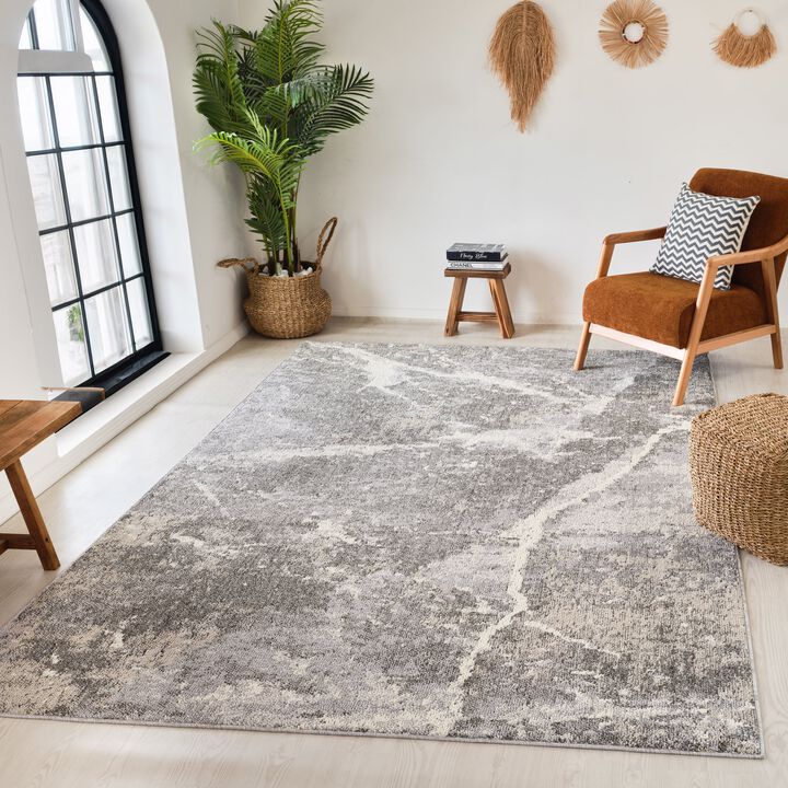 Abstract Modern Marble Grey Beige Indoor Area Rug