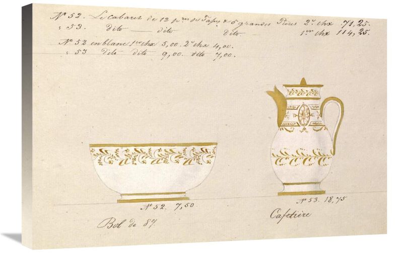 Bol et cafetire, ca. 1800-1820-Canvas Art-30x20