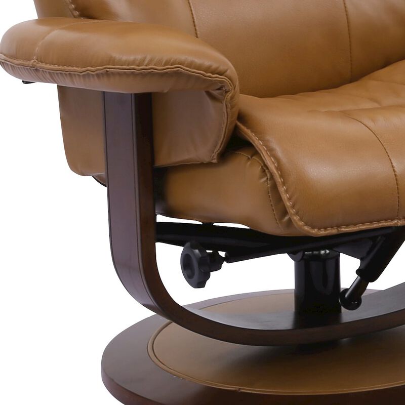 Parker Living Knight - Butterscotch Manual Reclining Swivel Chair and Ottoman