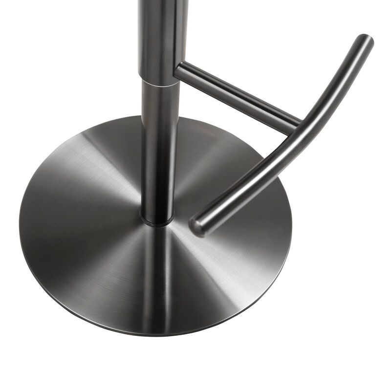 Cosmo Black Performance Vegan Leather and Stainless Steel Barstool