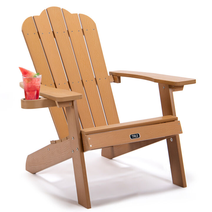 Adirondack Chair Backyard Outdoor Furniture Painted Seating With Cup Holder