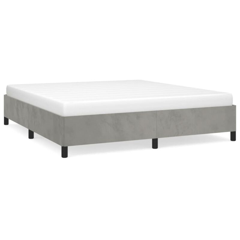 vidaXL Light Gray Velvet California King Bed Frame - Modern, Durable & Easy-to-Assemble - Enhances Sleep Quality