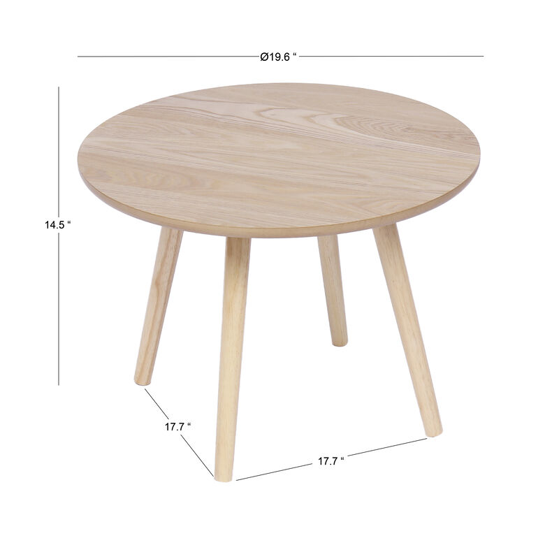 Table Appoint End of Sofa Wooden Round Furniture