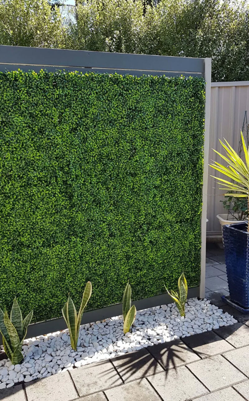 Artificial Mixed Boxwood Hedge Panel Wall 40" x 40" 11SQ FT Commercial Grade UV Resistant