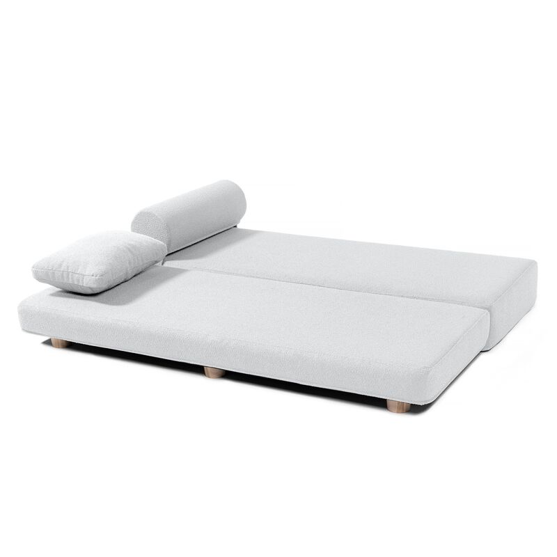 Jaxx Avida Daybed � Fold Out Queen Sleeper � Premium Boucle: Sleek and Modern Lounge for Relaxing and Overnight Guests