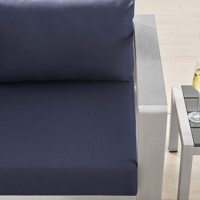 Modway - Shore Sunbrella® Fabric Aluminum Outdoor Patio Right-Arm Loveseat