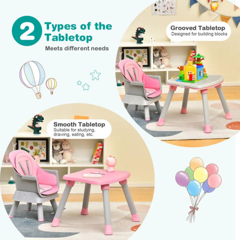 Hivvago 6-in-1 Convertible Baby High Chair with Adjustable Removable Tray