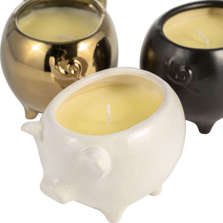 7" 9 Oz Vanilla Sandalwood Pig Candle Set