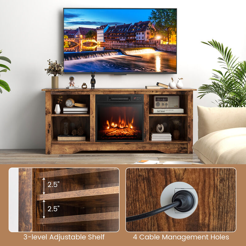 TV Stand for Flat Screen TVs with Adjustable Shelves