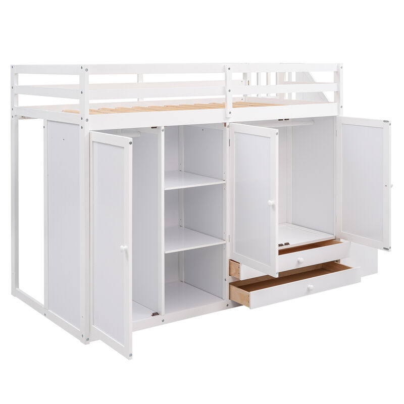 Merax Functional Loft Bed with Wardrobe