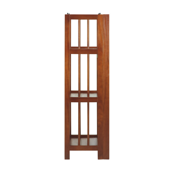 Casual Home 3-Shelf Folding Bookcase (14" Wide)-Mahagony