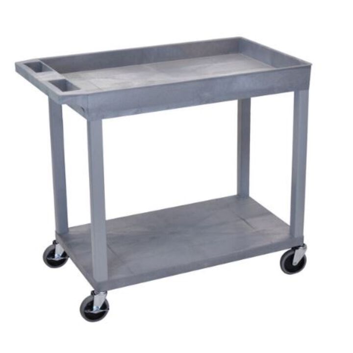 Luxor Gray EC12 18x32 Cart 1 Tub/ 1 Flat Shelf